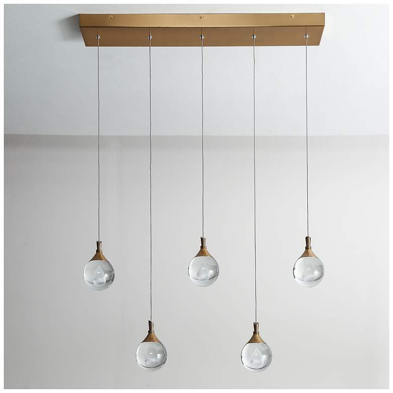 Image 3 Sepear 5-Light LED Crystal Island Pendant Light more views