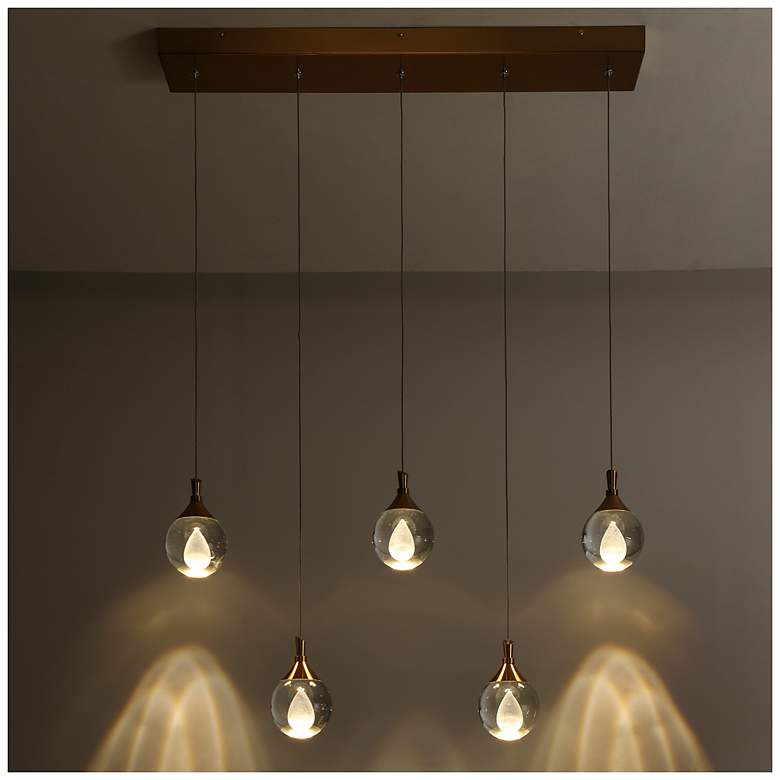 Image 4 Sepear 5-Light LED Crystal Island Pendant Light more views