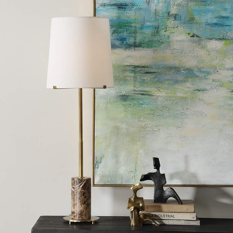 Image 1 Sepia 36" Brown Marble Buffet Lamp