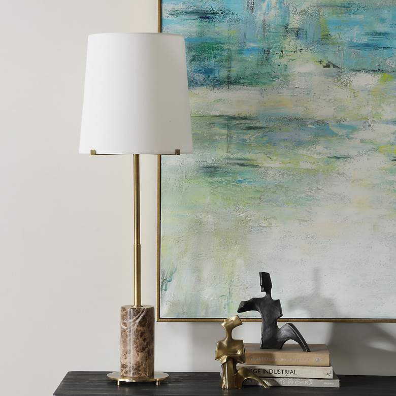 Image 3 Sepia 36" Brown Marble Buffet Lamp more views