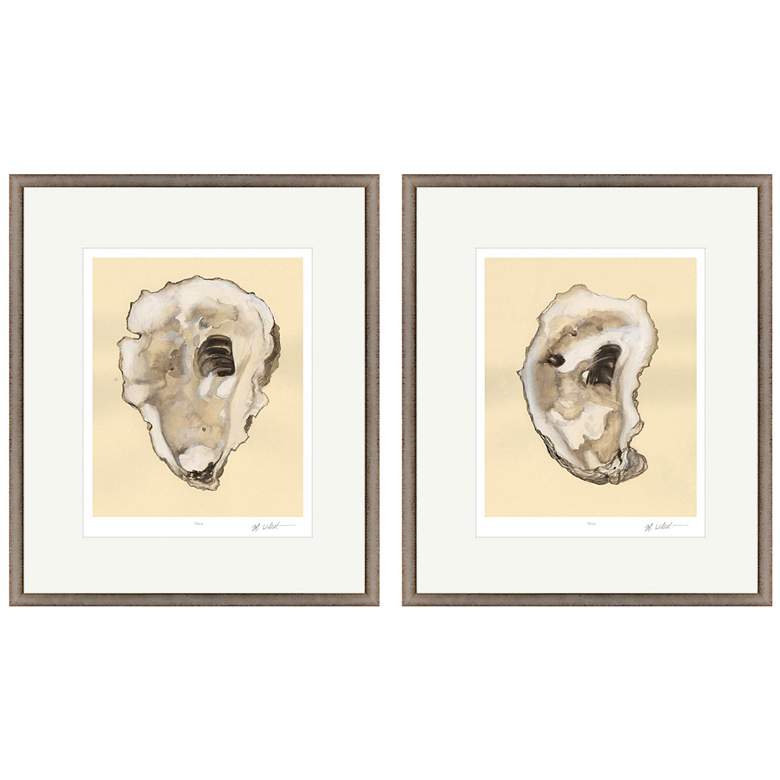 Image 1 Sepia Oysters I 21"W x 25"H Framed Wall Art Set of 2