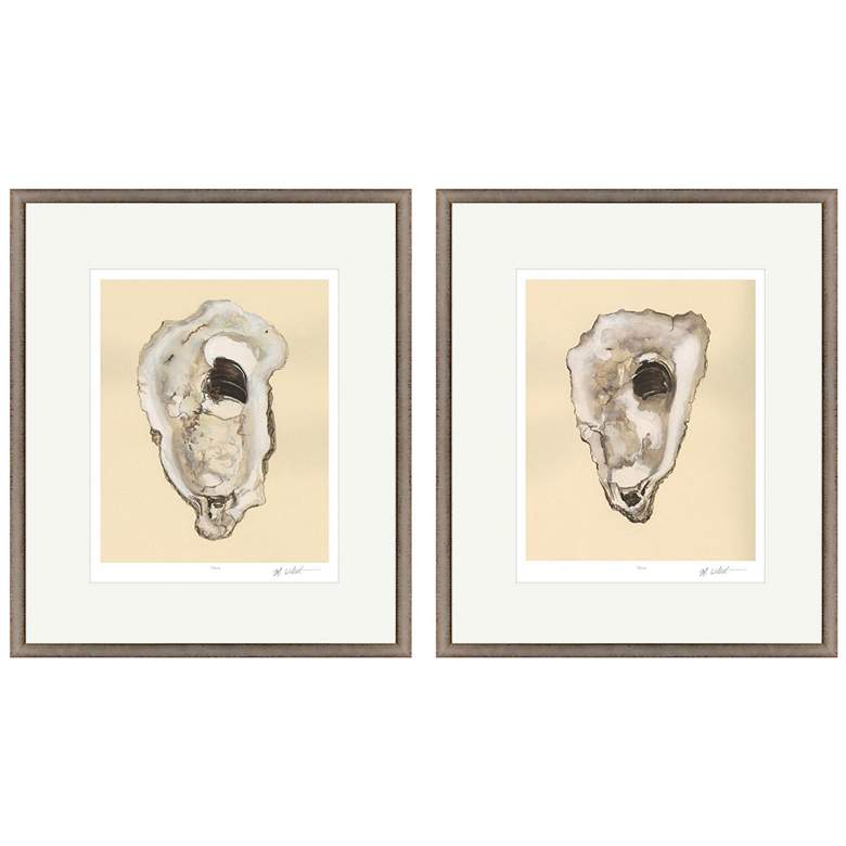 Image 1 Sepia Oysters II 21"W x 25"H Framed Wall Art Set of 2