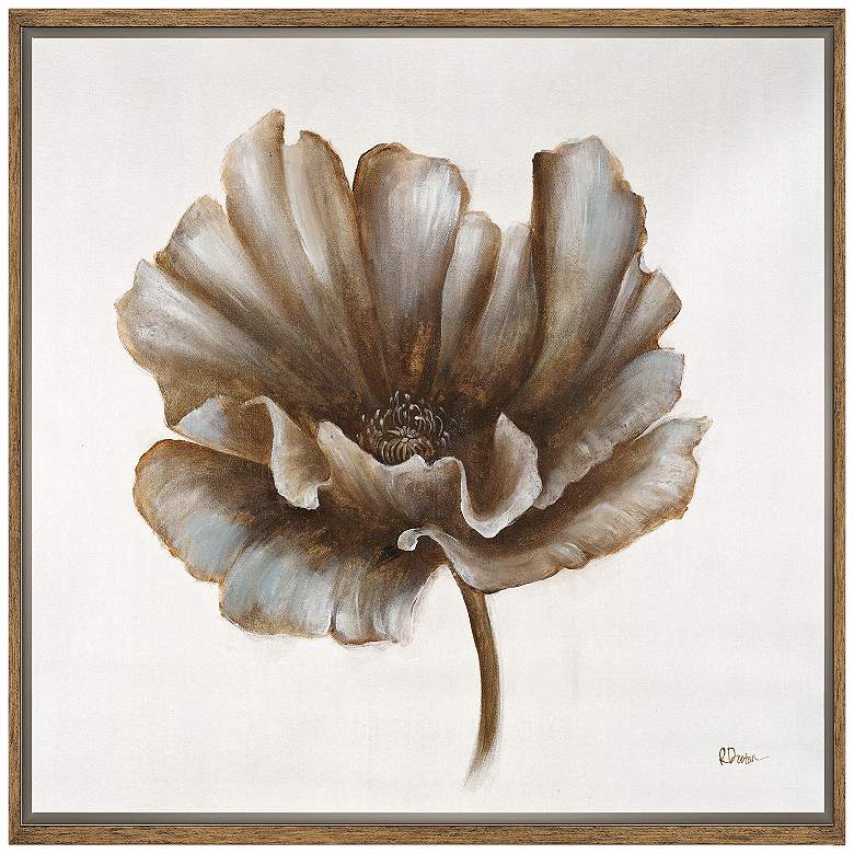 Image 1 Sepia Poppy III 21 3/4 inch Square Framed Canvas Wall Art