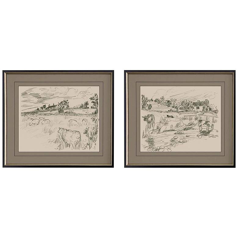 Image 2 Sepia Scenes I 28 inch Wide 2-Piece Giclee Framed Wall Art Set