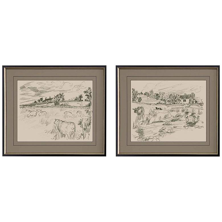Image 2 Sepia Scenes I 28" Wide 2-Piece Giclee Framed Wall Art Set