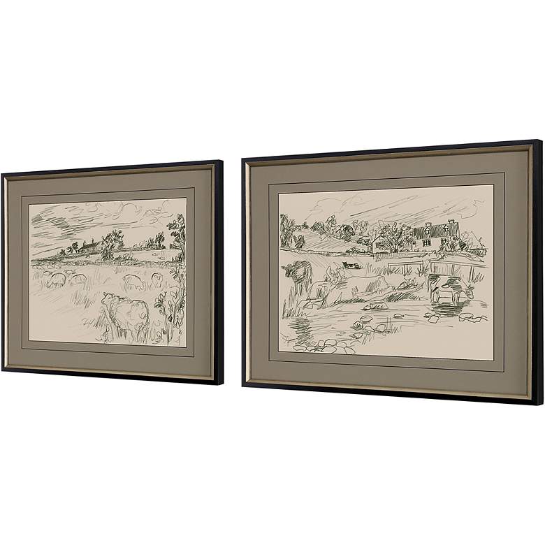 Image 4 Sepia Scenes I 28 inch Wide 2-Piece Giclee Framed Wall Art Set more views