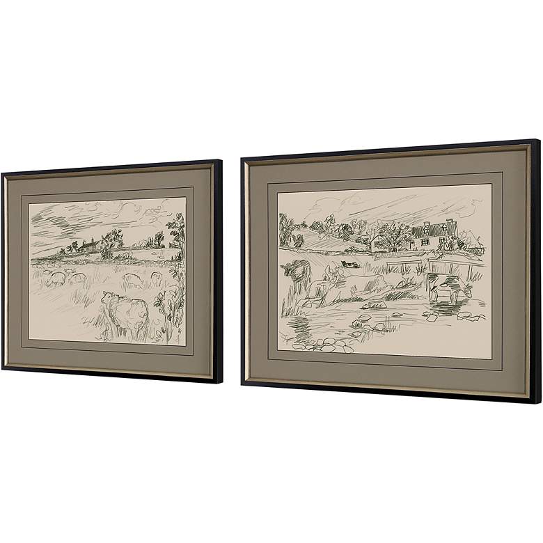 Image 4 Sepia Scenes I 28" Wide 2-Piece Giclee Framed Wall Art Set more views