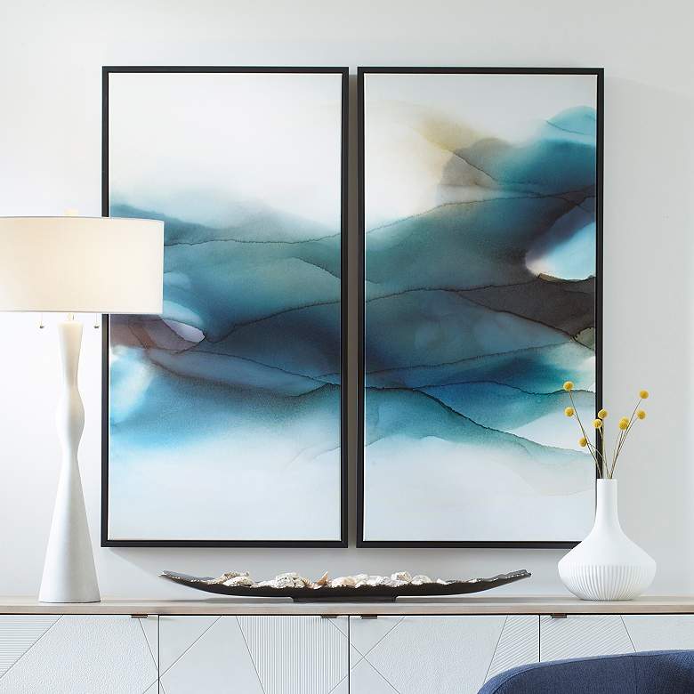 Image 2 September Desert 49"H 2-Piece Framed Canvas Wall Art Set