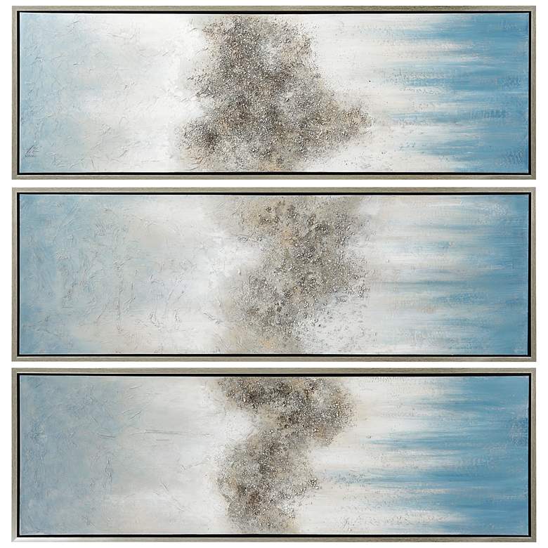 Image 5 Sequence 60 inchW Textured Metallic 3-Piece Canvas Wall Art Set more views