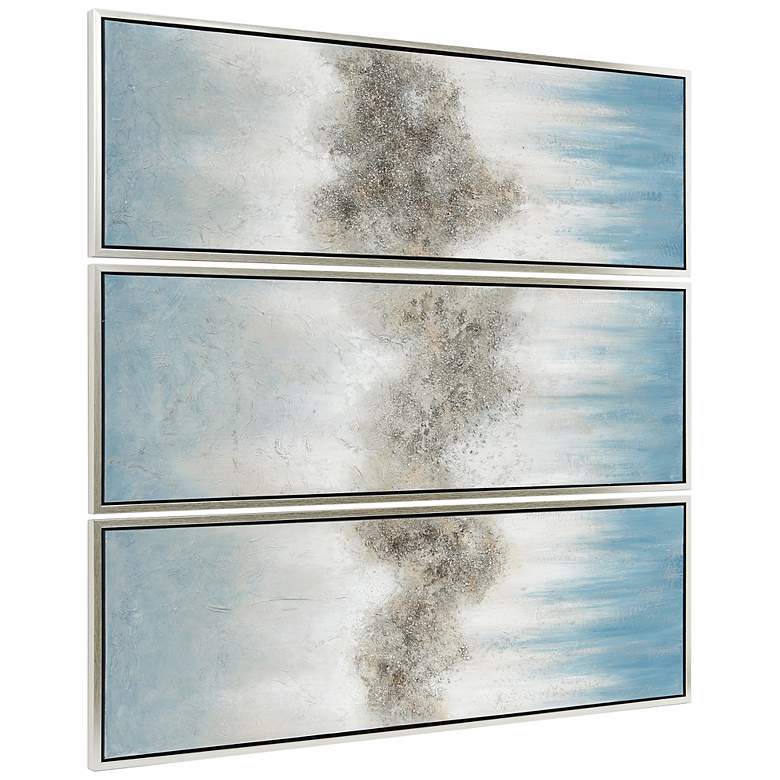 Image 6 Sequence 60 inchW Textured Metallic 3-Piece Canvas Wall Art Set more views