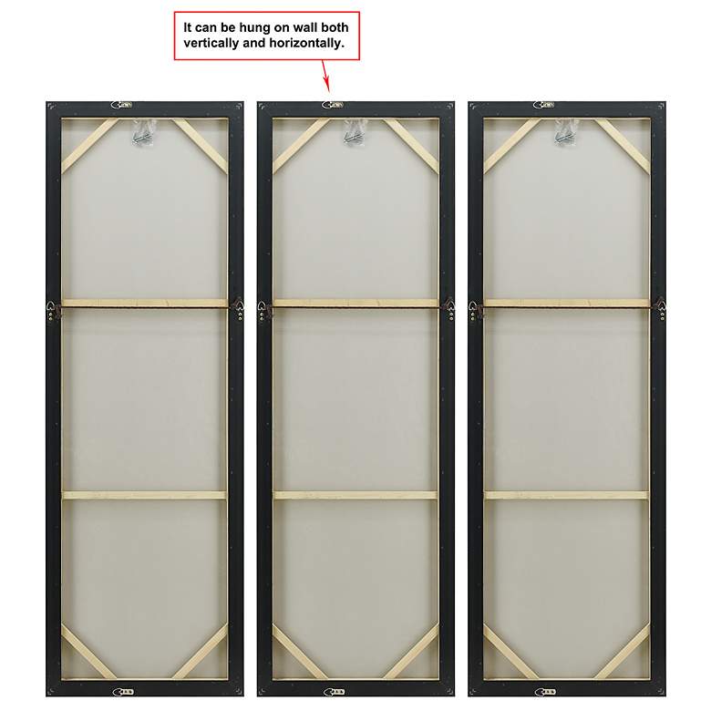 Image 7 Sequence 60"W Textured Metallic 3-Piece Canvas Wall Art Set more views