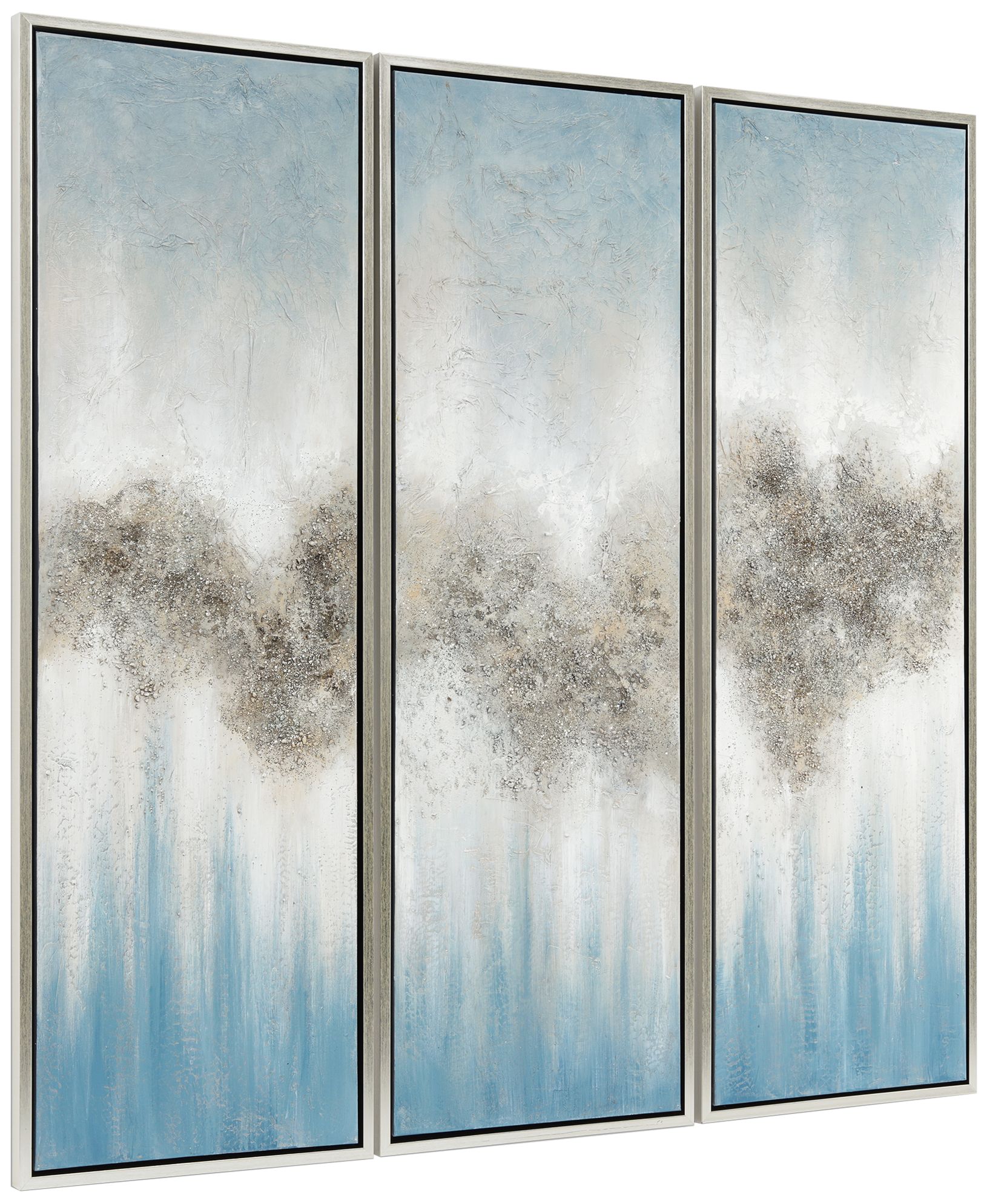 Sequence 60"W Textured Metallic 3-Piece Canvas Wall Art Set