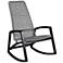 Sequoia Outdoor Patio Rocking Chair in Dark Eucalyptus Wood and Grey Rope
