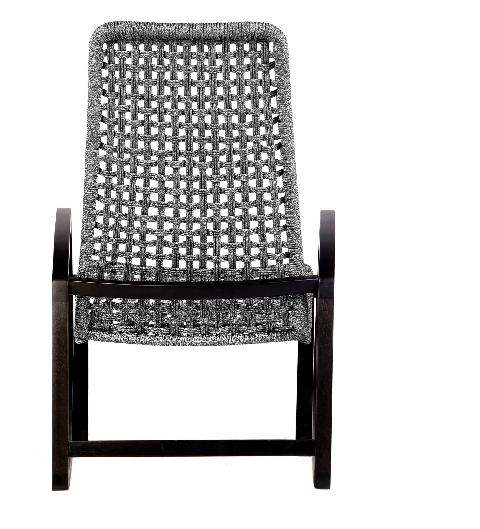 Image 6 Sequoia Outdoor Patio Rocking Chair in Dark Eucalyptus Wood and Grey Rope more views