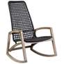 Sequoia Outdoor Patio Rocking Chair in Light Eucalyptus Wood and Rope