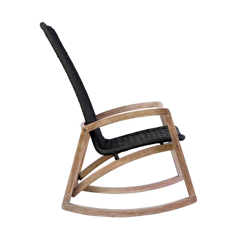 Image 3 Sequoia Outdoor Patio Rocking Chair in Light Eucalyptus Wood and Rope more views