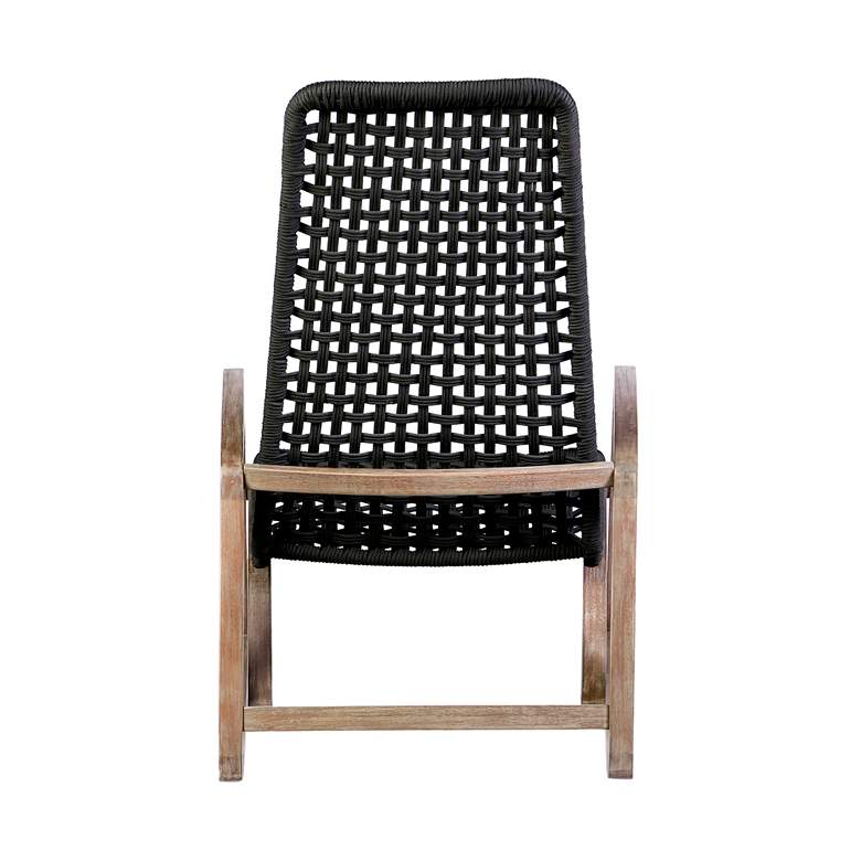 Image 5 Sequoia Outdoor Patio Rocking Chair in Light Eucalyptus Wood and Rope more views