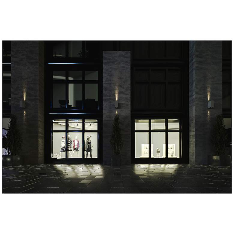 Image 2 Sera 13.1"H Anthracite Square Up and Downlight LED Outdoor Wall Sconce more views