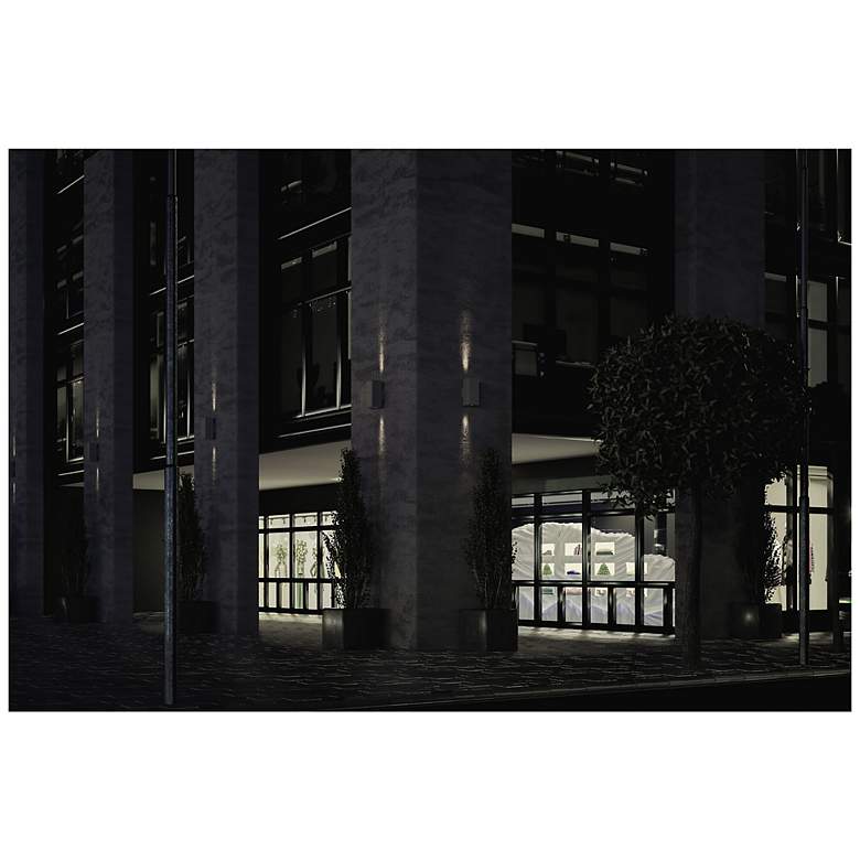 Image 3 Sera 13.1"H Anthracite Square Up and Downlight LED Outdoor Wall Sconce more views