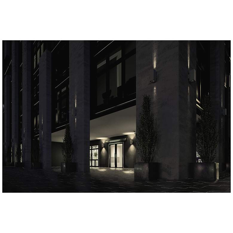 Image 4 Sera 13.1"H Anthracite Square Up and Downlight LED Outdoor Wall Sconce more views