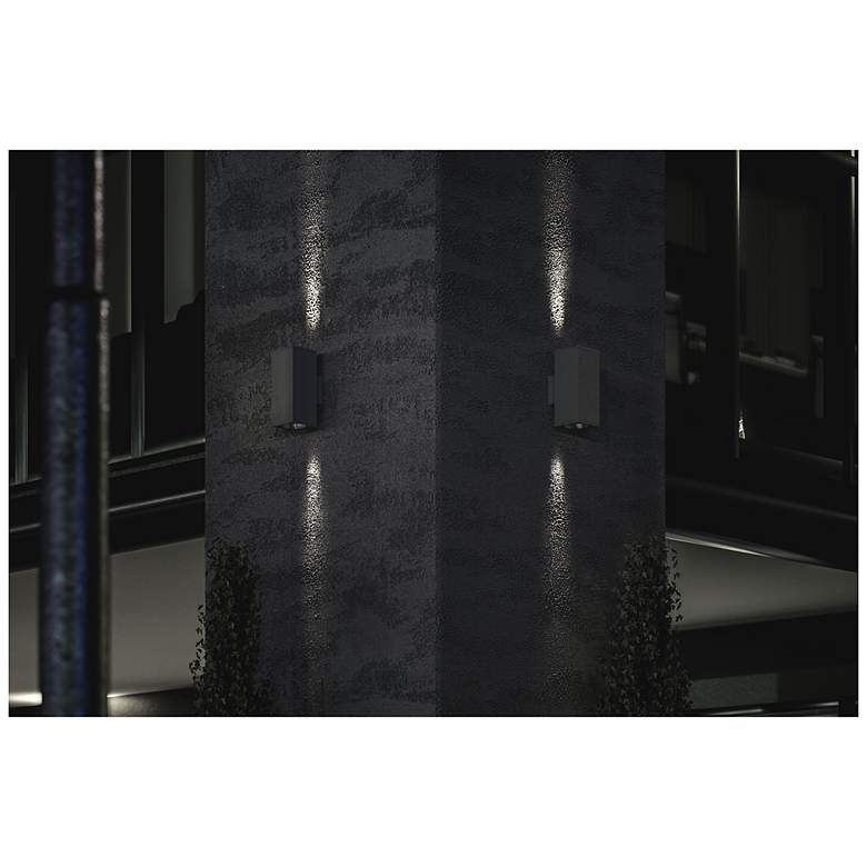 Image 5 Sera 13.1"H Anthracite Square Up and Downlight LED Outdoor Wall Sconce more views