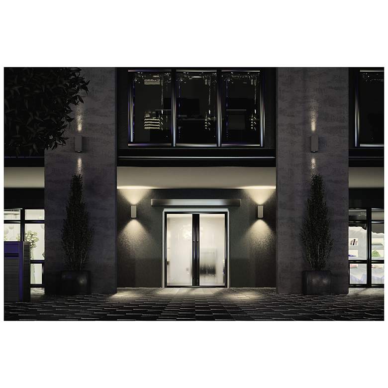 Image 6 Sera 13.1"H Anthracite Square Up and Downlight LED Outdoor Wall Sconce more views