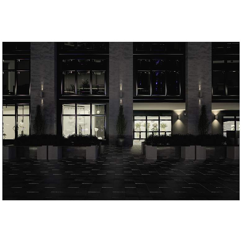 Image 7 Sera 13.1"H Anthracite Square Up and Downlight LED Outdoor Wall Sconce more views
