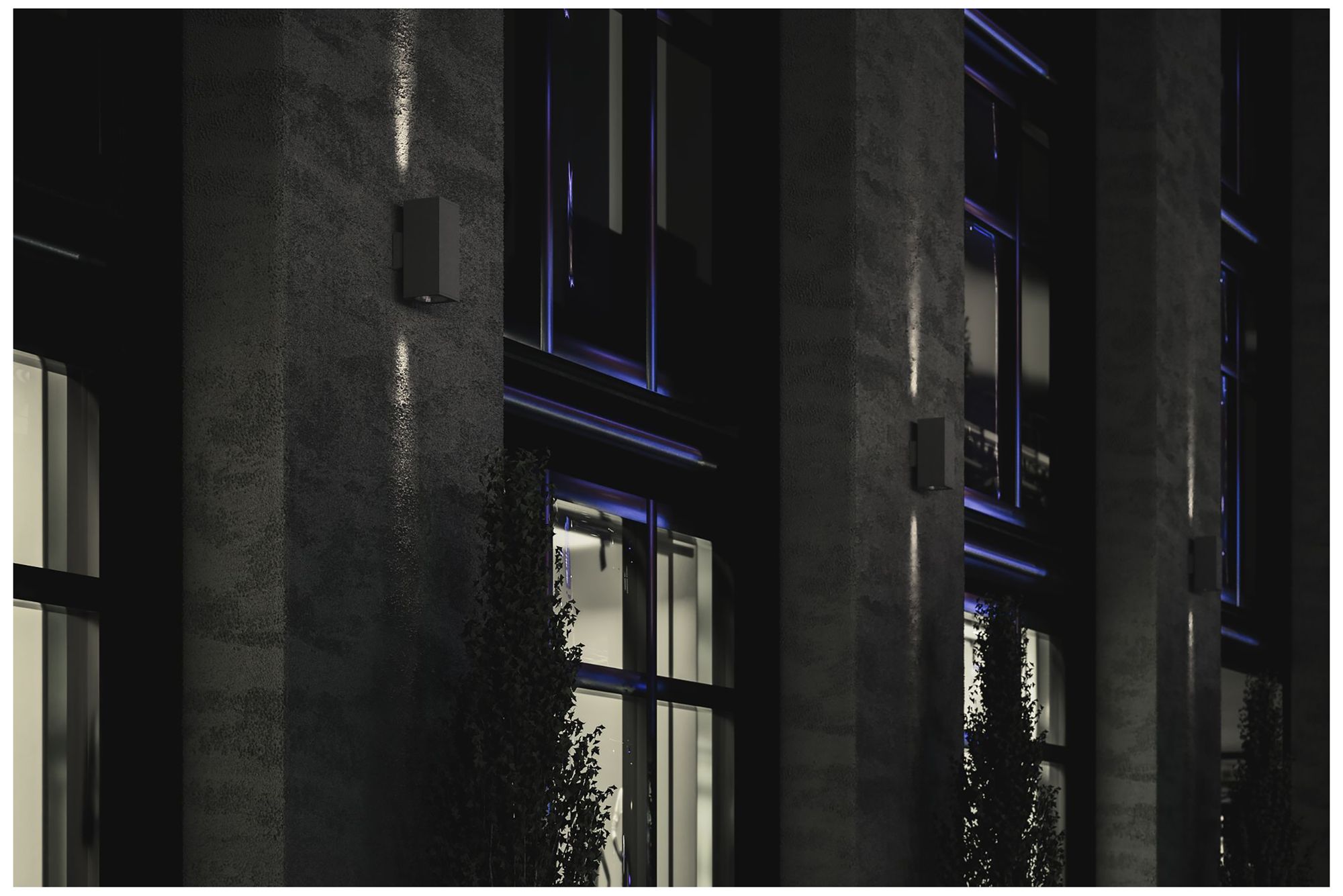 Sera 13.1"H Anthracite Square Up and Downlight LED Outdoor Wall Sconce