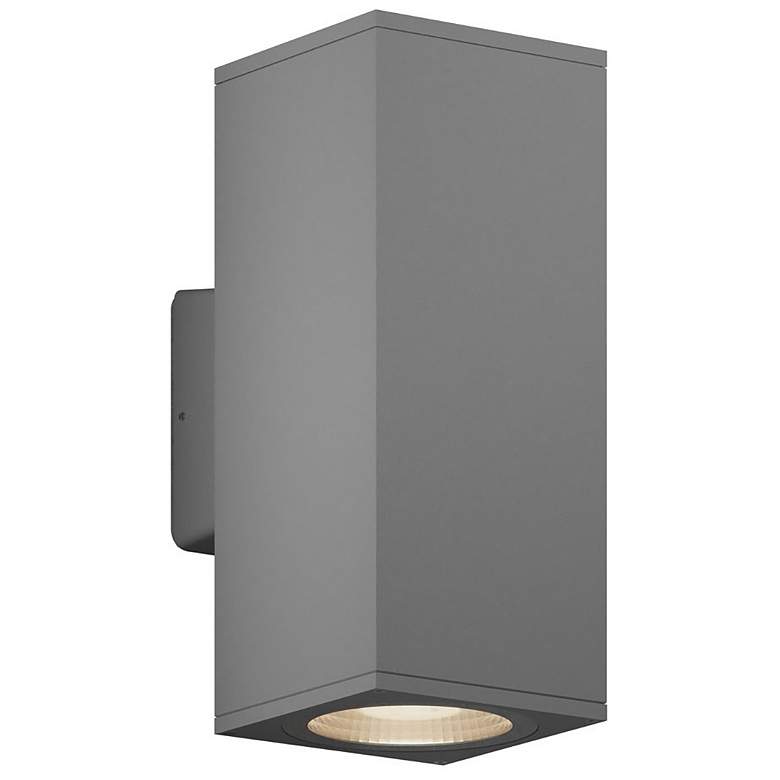 Image 1 Sera 13.1" High Silver Up and Downlight LED Outdoor Wall Sconce