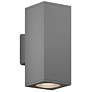 1_Sera 13.1" High Silver Up and Downlight LED Outdoor Wall Sconce