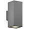 Sera 13.1" High Silver Up and Downlight LED Outdoor Wall Sconce