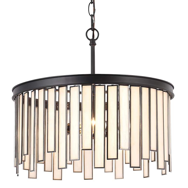 Image 2 Sera 3-Light 16.1" Wide Tiffany Glass Chandelier
