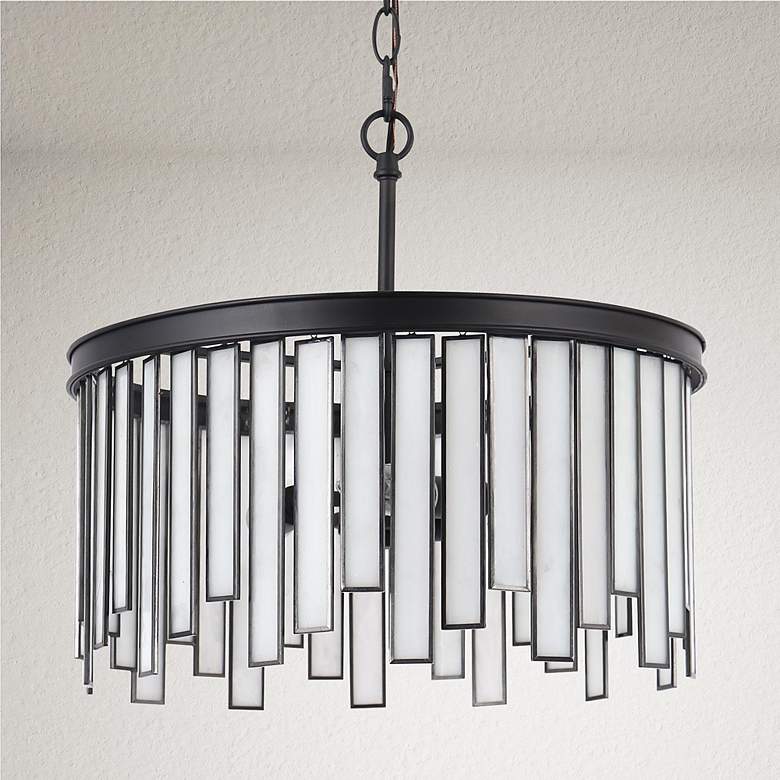 Image 1 Sera 3-Light 16.1" Wide Tiffany Glass Chandelier