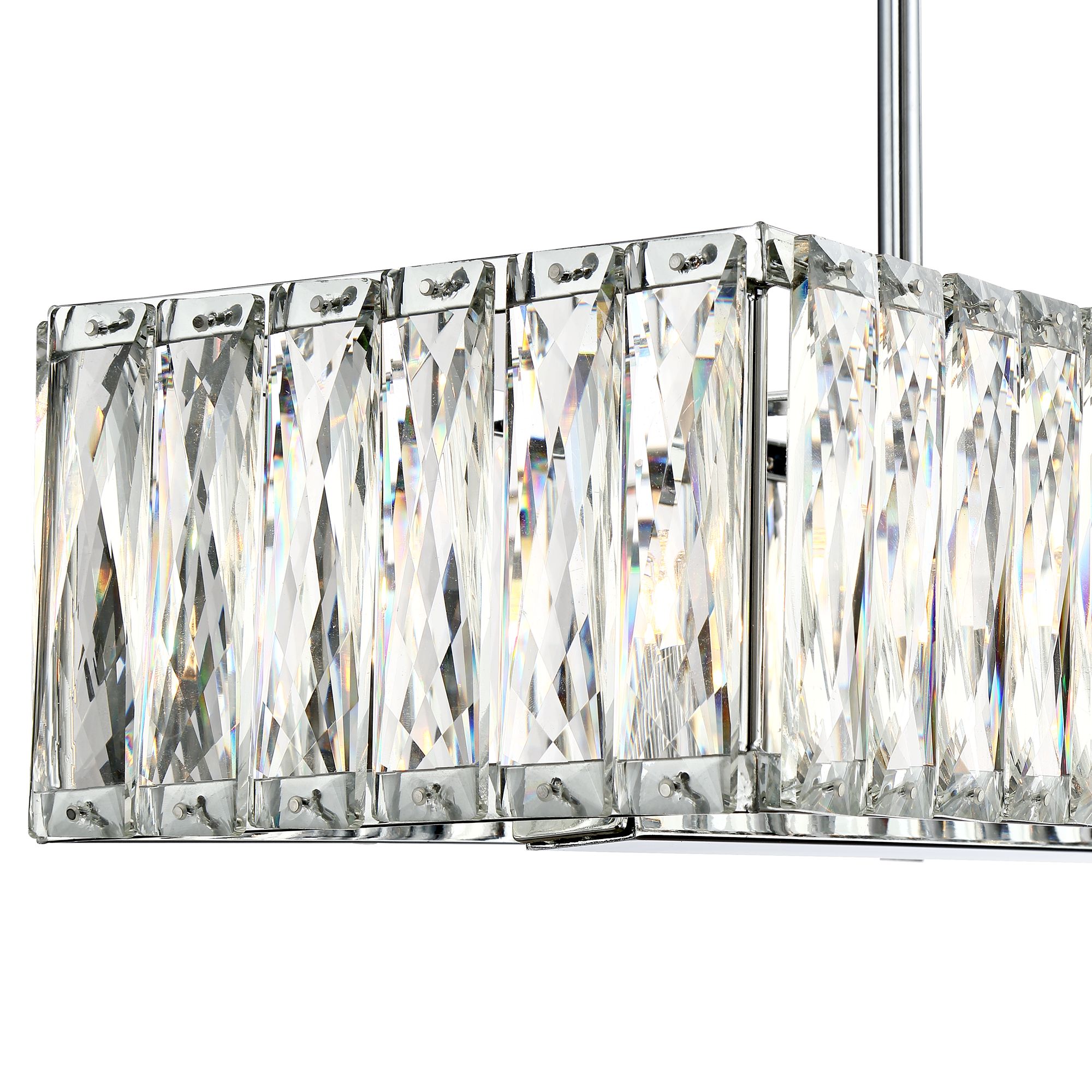 Sera 33 1/2" Wide Chrome Crystal Kitchen Island Light Pendant 53X10