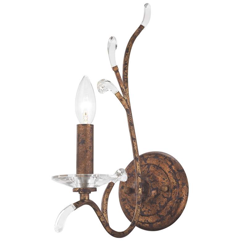 Image 1 Serafina 1 Light Hand Applied Venetian Golden Bronze Wall Sconce