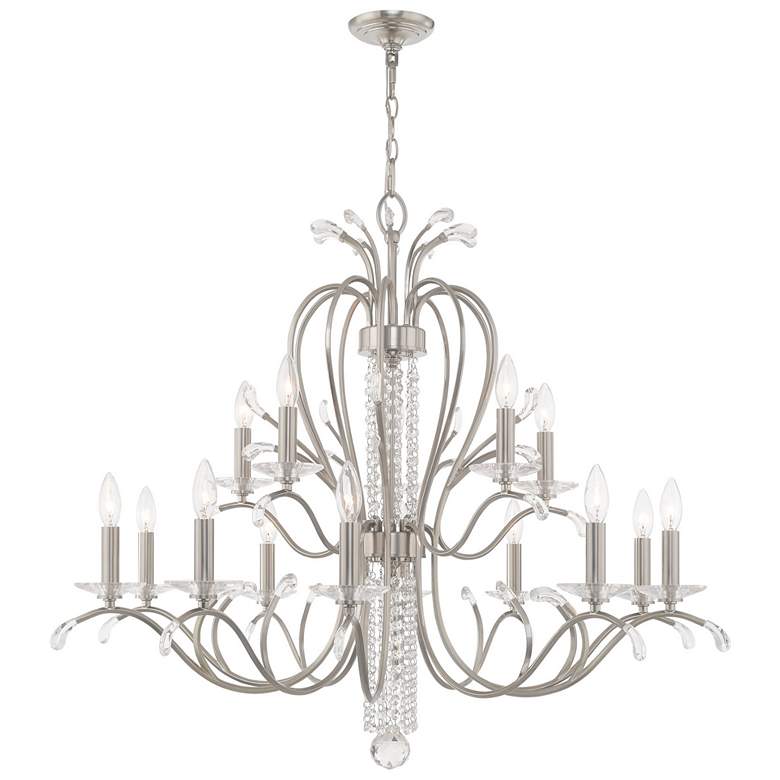 Image 1 Serafina 15 Light Brushed Nickel Chandelier