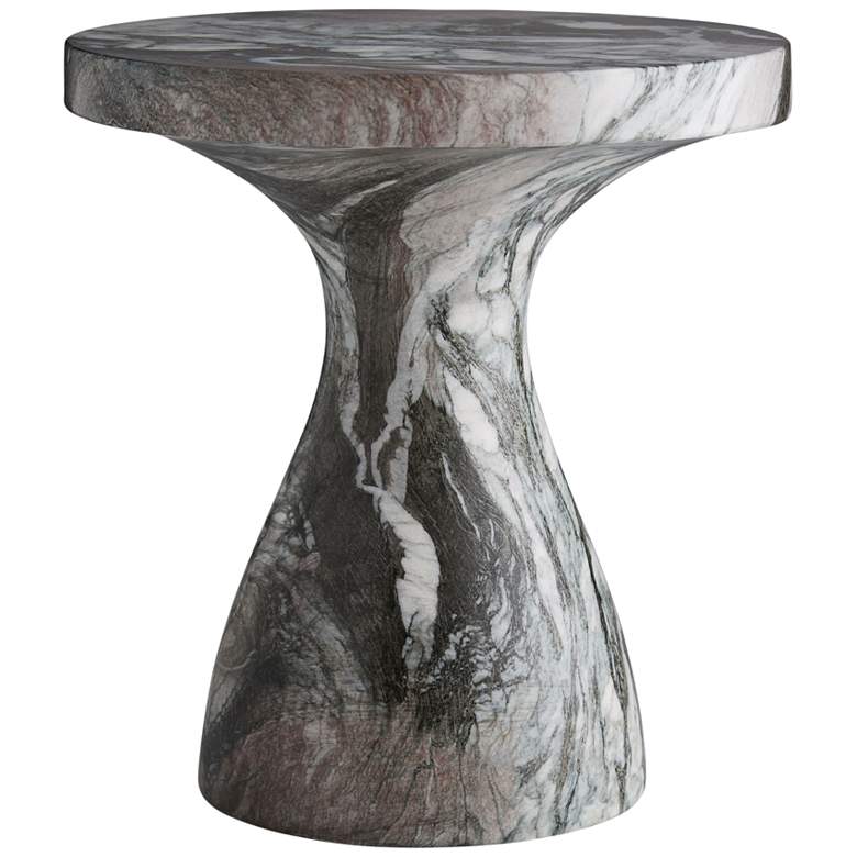 Image 1 Serafina 20" Wide Multi-Color Faux Marble Round Accent Table