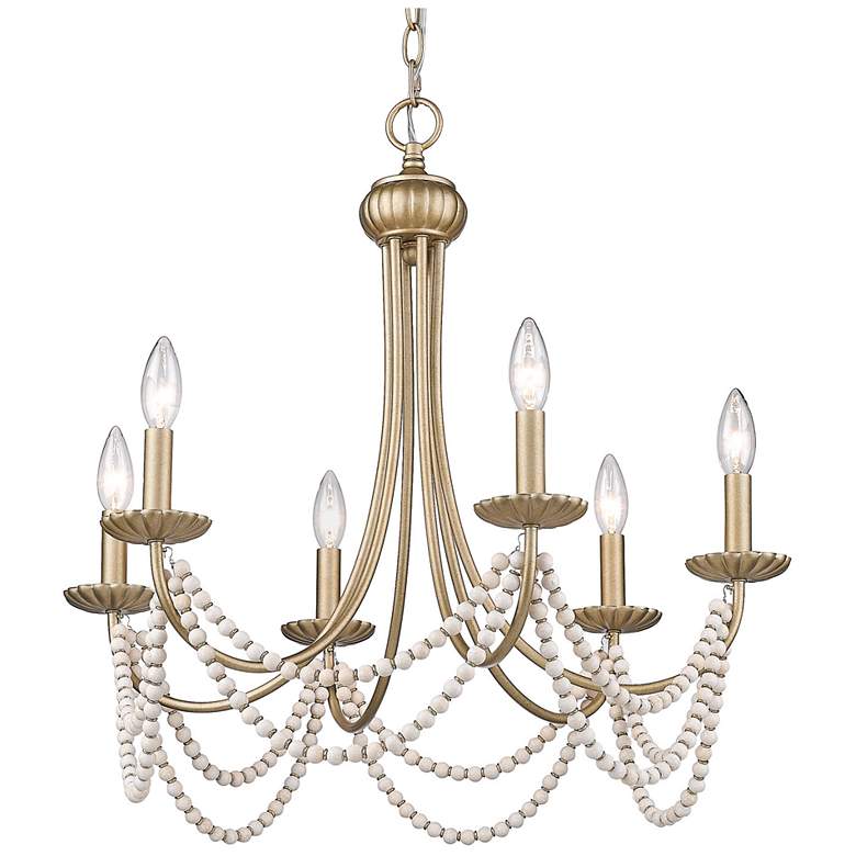 Image 1 Serafina 24.5 inch Wide 6-Light Golden Aura Chandelier