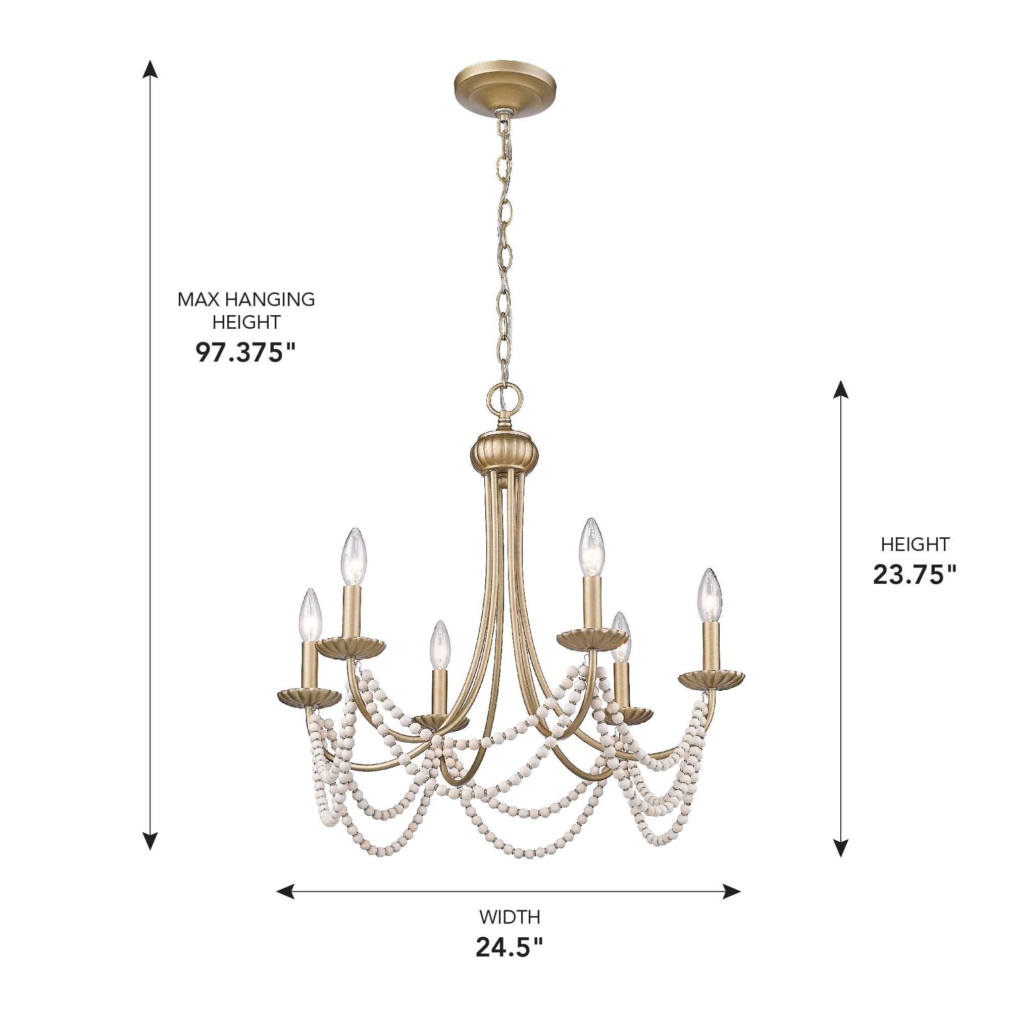 Serafina 24.5" Wide 6-Light Golden Aura Chandelier