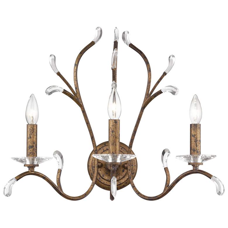 Image 1 Serafina 3 Light Hand Applied Venetian Golden Bronze Wall Sconce