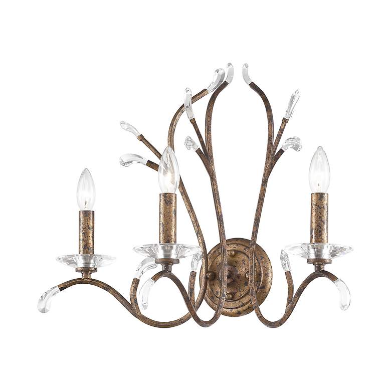 Image 2 Serafina 3 Light Hand Applied Venetian Golden Bronze Wall Sconce more views