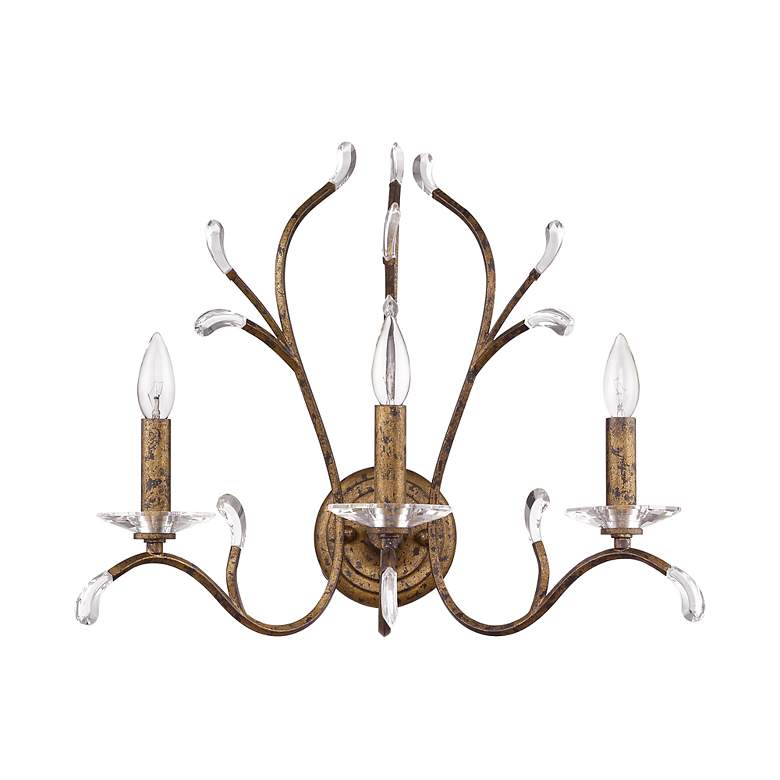 Image 4 Serafina 3 Light Hand Applied Venetian Golden Bronze Wall Sconce more views
