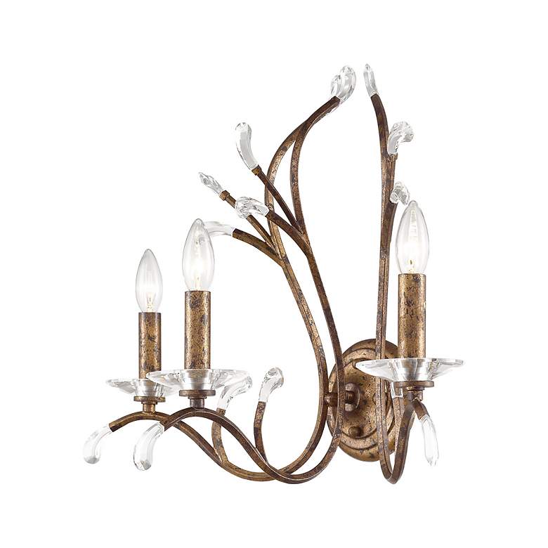Image 5 Serafina 3 Light Hand Applied Venetian Golden Bronze Wall Sconce more views