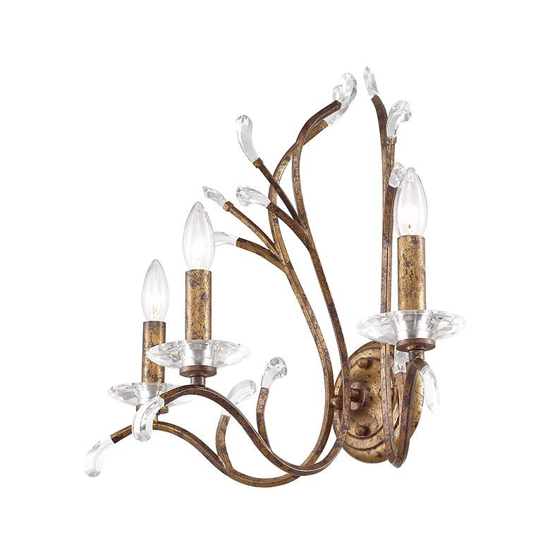 Image 6 Serafina 3 Light Hand Applied Venetian Golden Bronze Wall Sconce more views