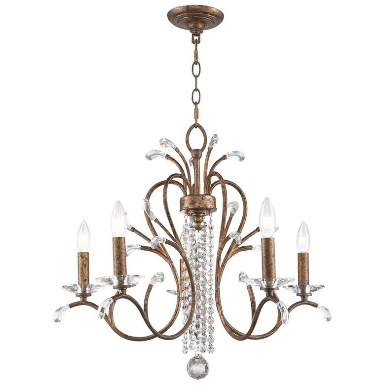 Image 1 Serafina 5 Light Hand Applied Venetian Golden Bronze Chandelier