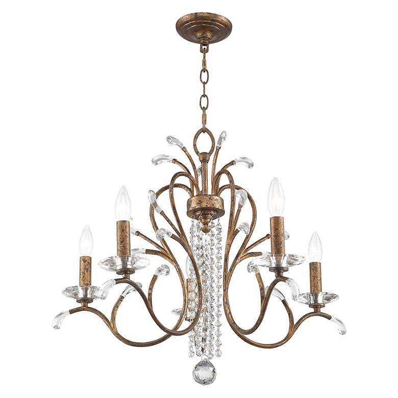 Image 2 Serafina 5 Light Hand Applied Venetian Golden Bronze Chandelier more views