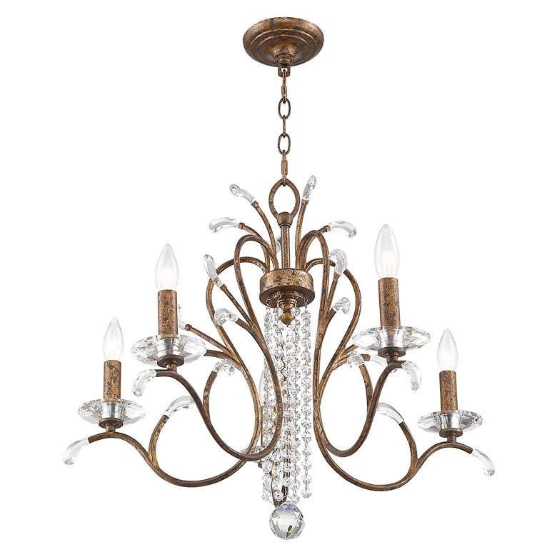 Image 3 Serafina 5 Light Hand Applied Venetian Golden Bronze Chandelier more views