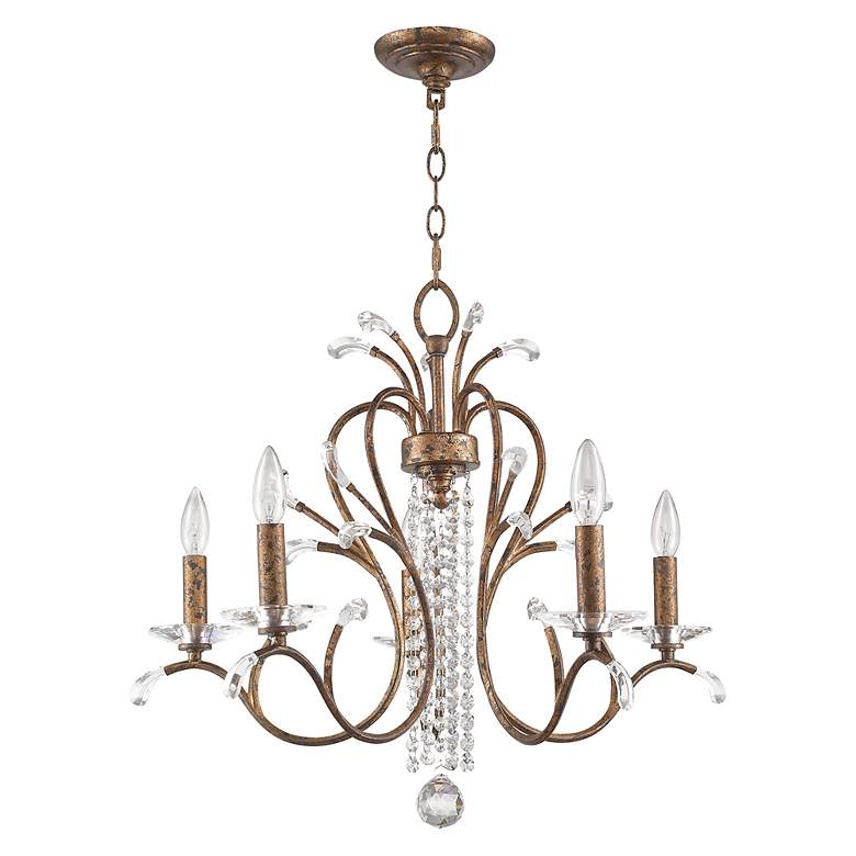 Image 4 Serafina 5 Light Hand Applied Venetian Golden Bronze Chandelier more views