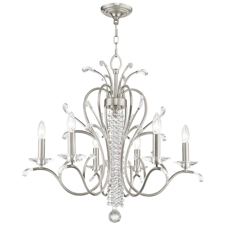 Image 1 Serafina 6 Light Brushed Nickel Chandelier