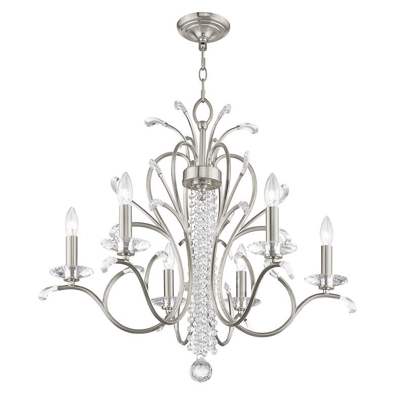 Image 2 Serafina 6 Light Brushed Nickel Chandelier more views